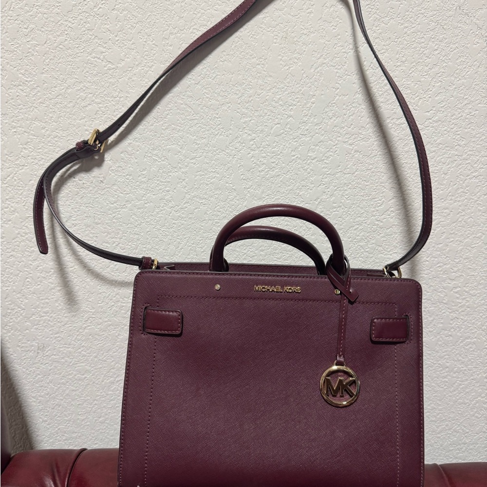 Michael Kors Deep Red Satchel Bag